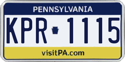 PA license plate KPR1115