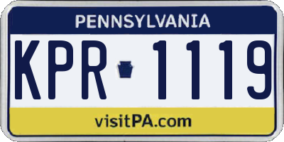 PA license plate KPR1119