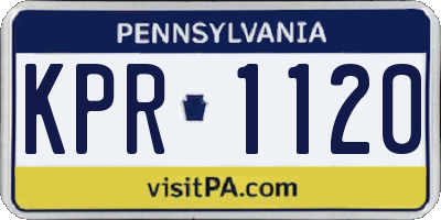 PA license plate KPR1120