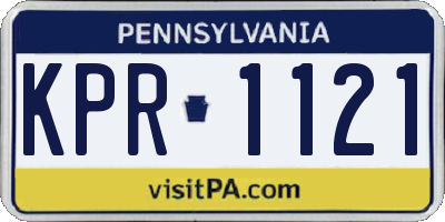 PA license plate KPR1121