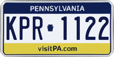 PA license plate KPR1122