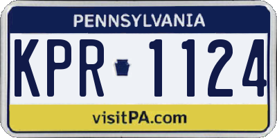 PA license plate KPR1124