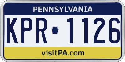 PA license plate KPR1126