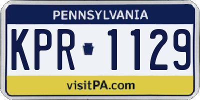 PA license plate KPR1129