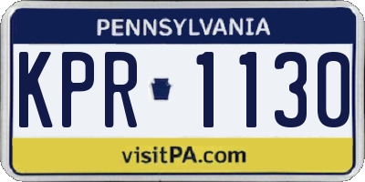 PA license plate KPR1130