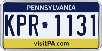 PA license plate KPR1131