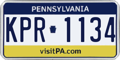 PA license plate KPR1134
