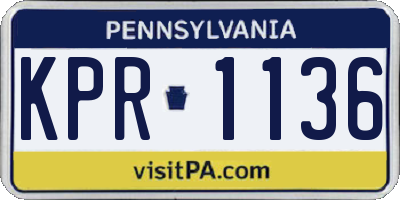PA license plate KPR1136
