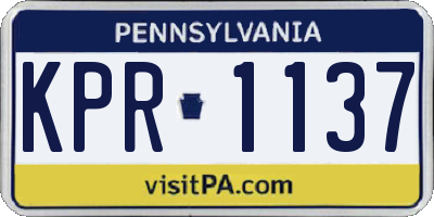 PA license plate KPR1137