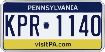PA license plate KPR1140