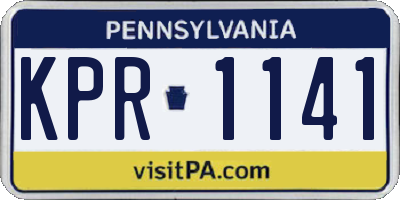 PA license plate KPR1141