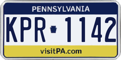 PA license plate KPR1142
