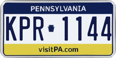 PA license plate KPR1144
