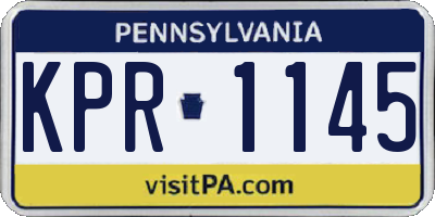 PA license plate KPR1145