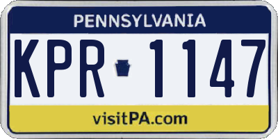 PA license plate KPR1147