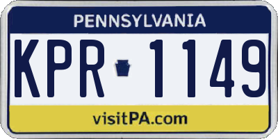 PA license plate KPR1149