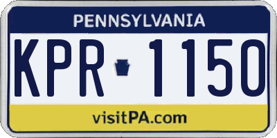 PA license plate KPR1150