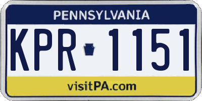 PA license plate KPR1151