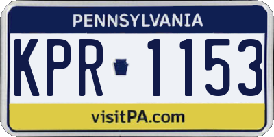 PA license plate KPR1153