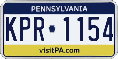 PA license plate KPR1154