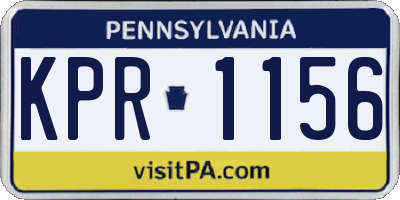 PA license plate KPR1156