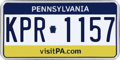 PA license plate KPR1157