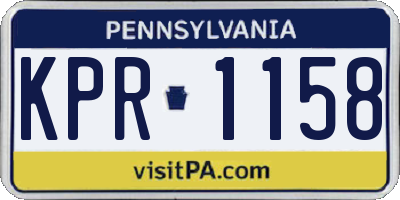 PA license plate KPR1158