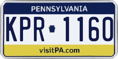 PA license plate KPR1160