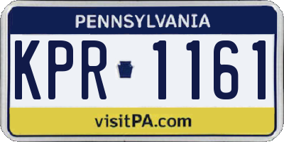 PA license plate KPR1161