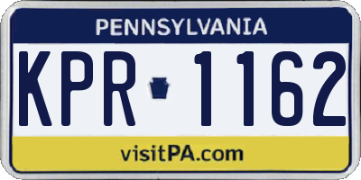 PA license plate KPR1162