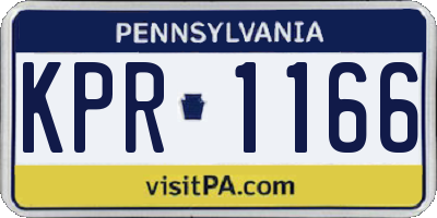 PA license plate KPR1166