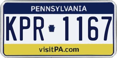 PA license plate KPR1167