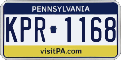 PA license plate KPR1168