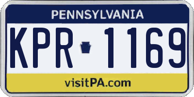 PA license plate KPR1169