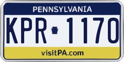 PA license plate KPR1170