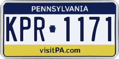 PA license plate KPR1171