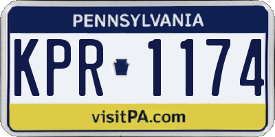 PA license plate KPR1174