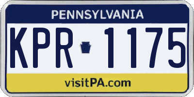 PA license plate KPR1175