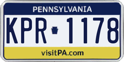 PA license plate KPR1178