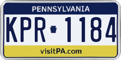 PA license plate KPR1184