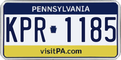 PA license plate KPR1185
