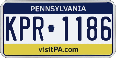 PA license plate KPR1186