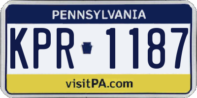 PA license plate KPR1187
