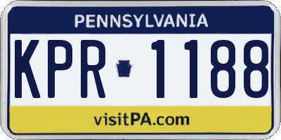 PA license plate KPR1188