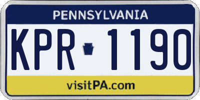 PA license plate KPR1190