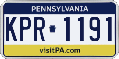 PA license plate KPR1191