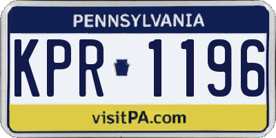 PA license plate KPR1196