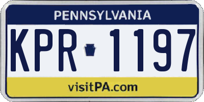 PA license plate KPR1197