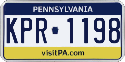 PA license plate KPR1198