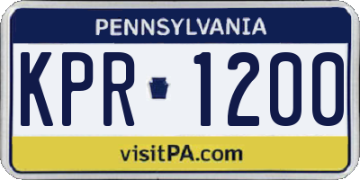 PA license plate KPR1200